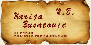 Marija Bušatović vizit kartica